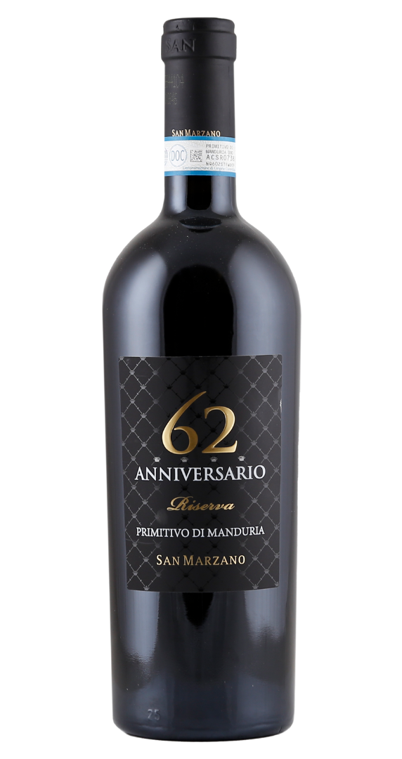 San Marzano 62 Anniversario Primitivo di Manduria Riserva 2019 IT011392 Silkes Weinkeller DE