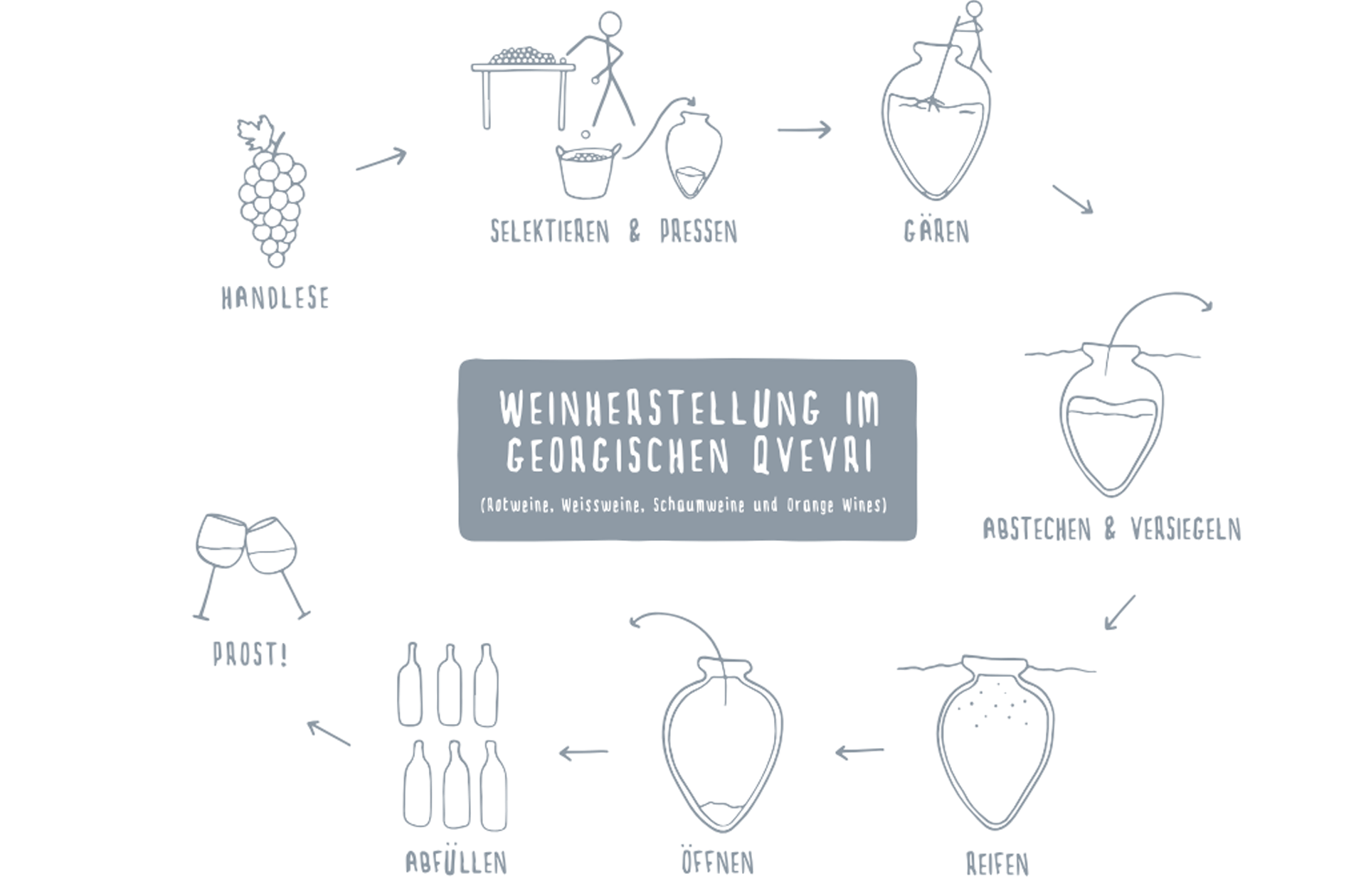 Weinherstellung im Qvevri Infografik | Silkes Weinblatt